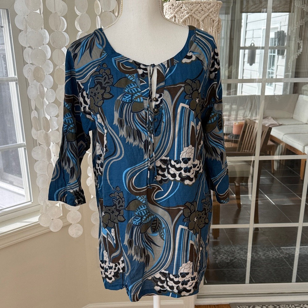 Floral Blue Women's Top
